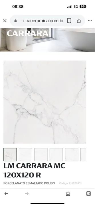 Porcelanato Roca Esmaltado 120x120cm - Novo