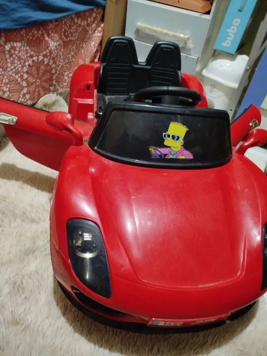 Carrinho Elétrico Infantil Vermelho com controle remoto funcionando direitinho. - Foto 4