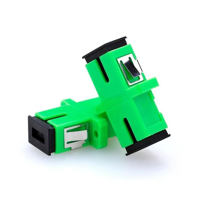 Emenda Adaptador Óptica Sc Ftth Monomodo Verde Apc Passante