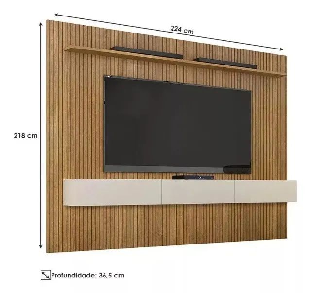 Home Frisado Suspenso C/LED P/TV Até 75 Polegadas. São Produtos Novos Direto da Fábrica. - Foto 5