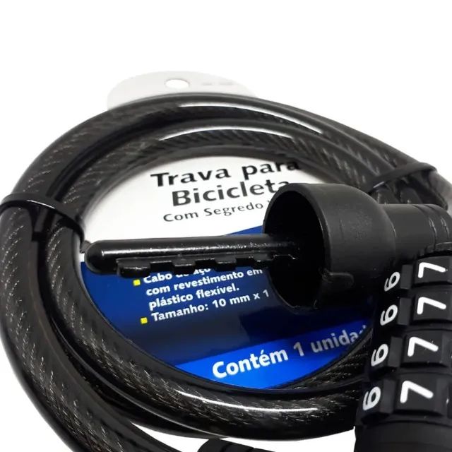 Cadeado Bike Capacete Moto Brasfort 10mmx1m Espiral Com Segredo (Entrega Grátis) - Foto 2