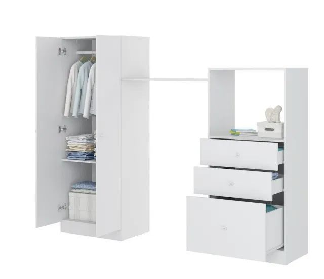 Quarto de Bebê Compacto composto de Berço, Roupeiro, Cômoda e Colchão - Foto 4