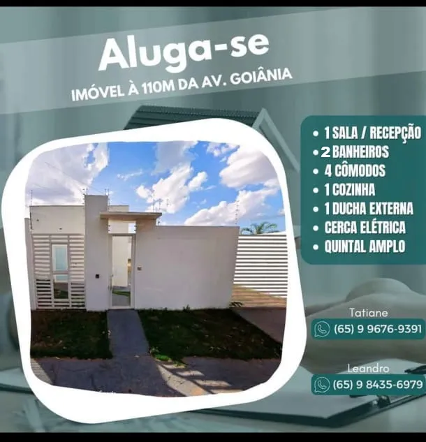 ALUGO CASA PROX AV GOIANIA