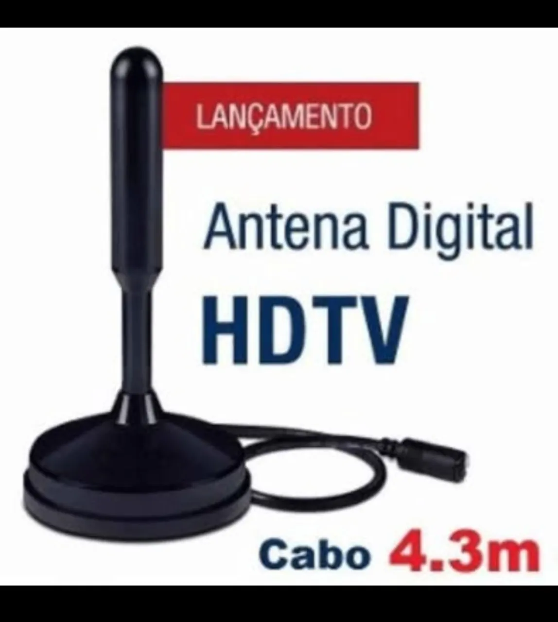 Antena Digital HDTV com Cabo 4.3m - Nova