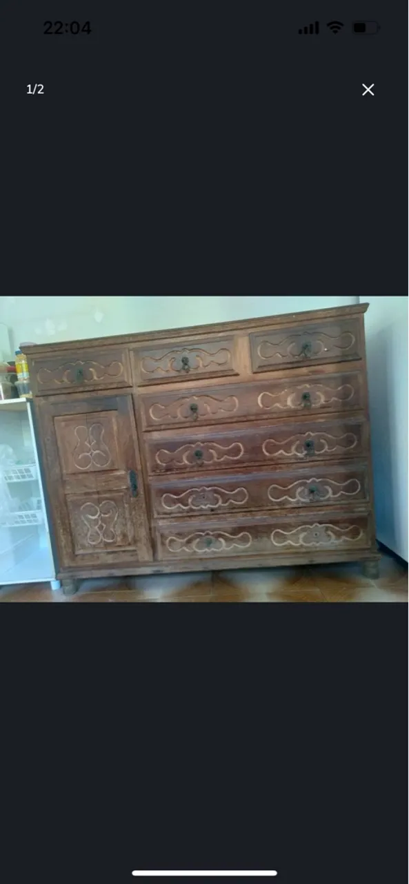 Cômoda de madeira + estante de madeira