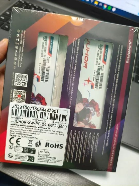 Memória RAM JUHOR<br>2x8 DDR4 3600mhz<br>Novas