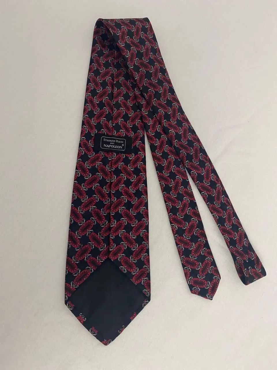 Gravata Stefano Ricci / Napoleon Preta Estampada Bom Estado - Foto 3