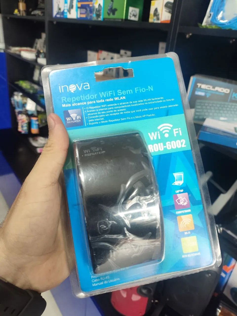 Repetidor de Sinal Wi-Fi Inova ROU-6002