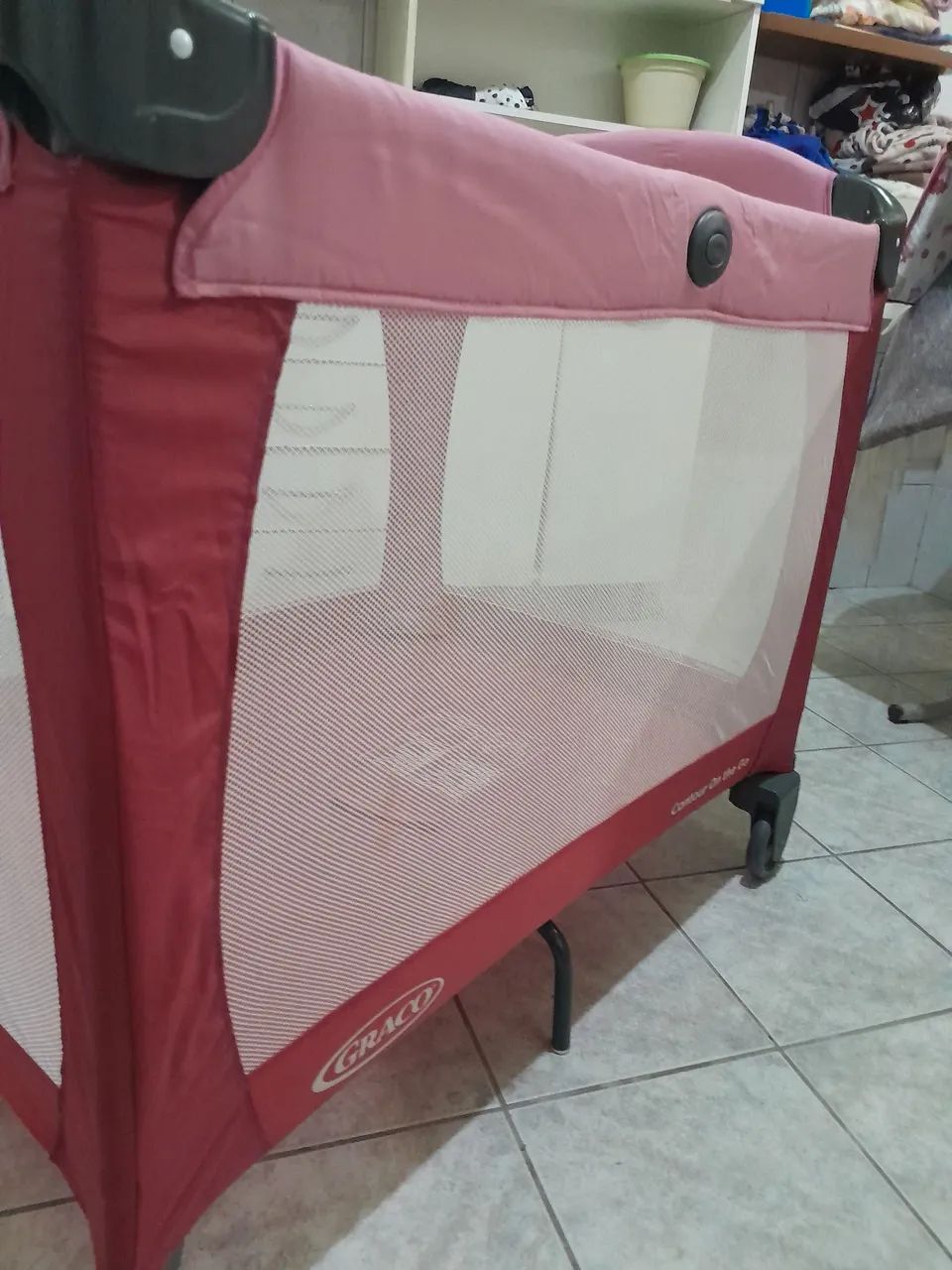 Berço Infantil Rosa com Mosquiteiro - Foto 3