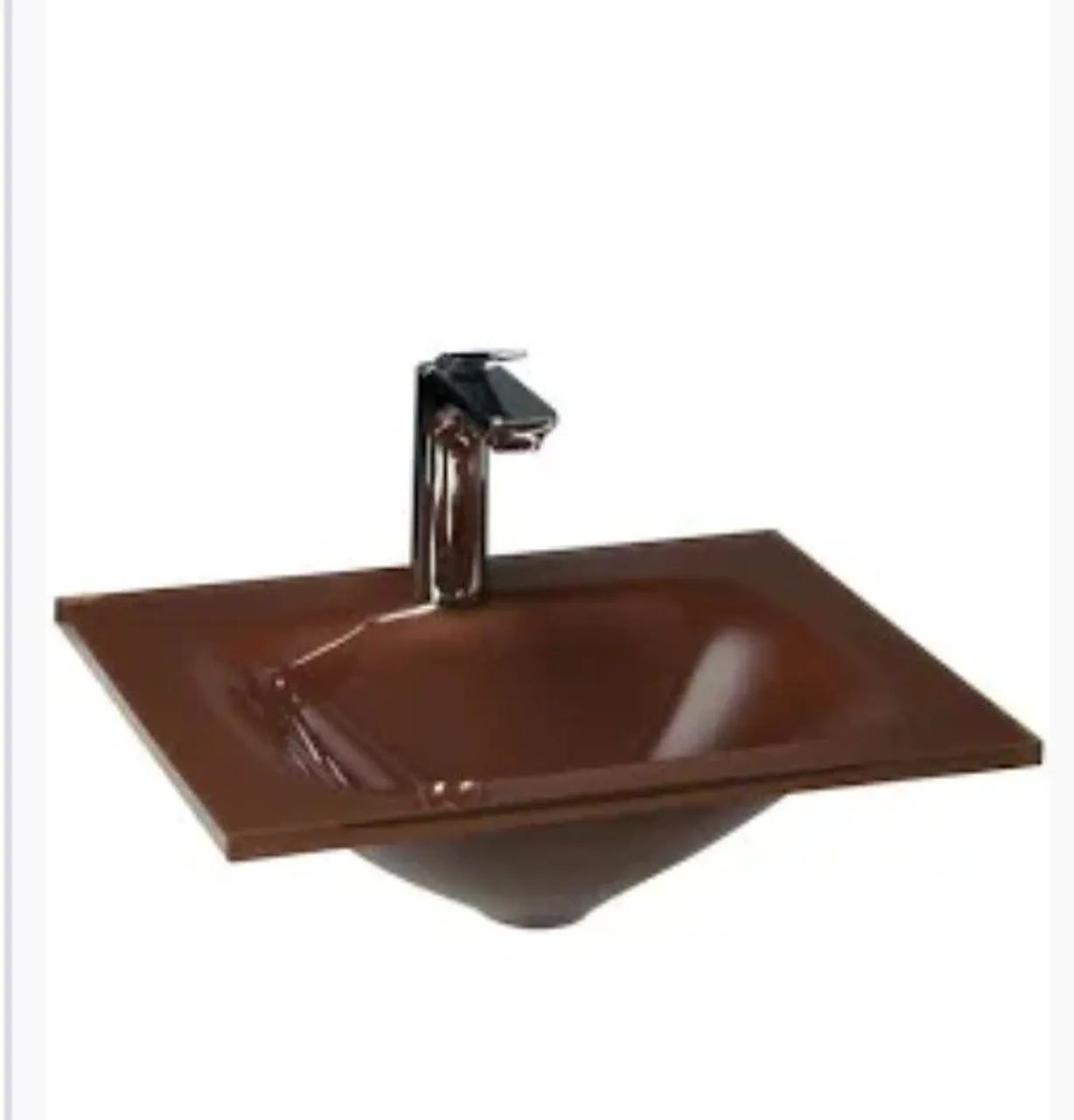 Pia lavatório Bergan vidro marrom