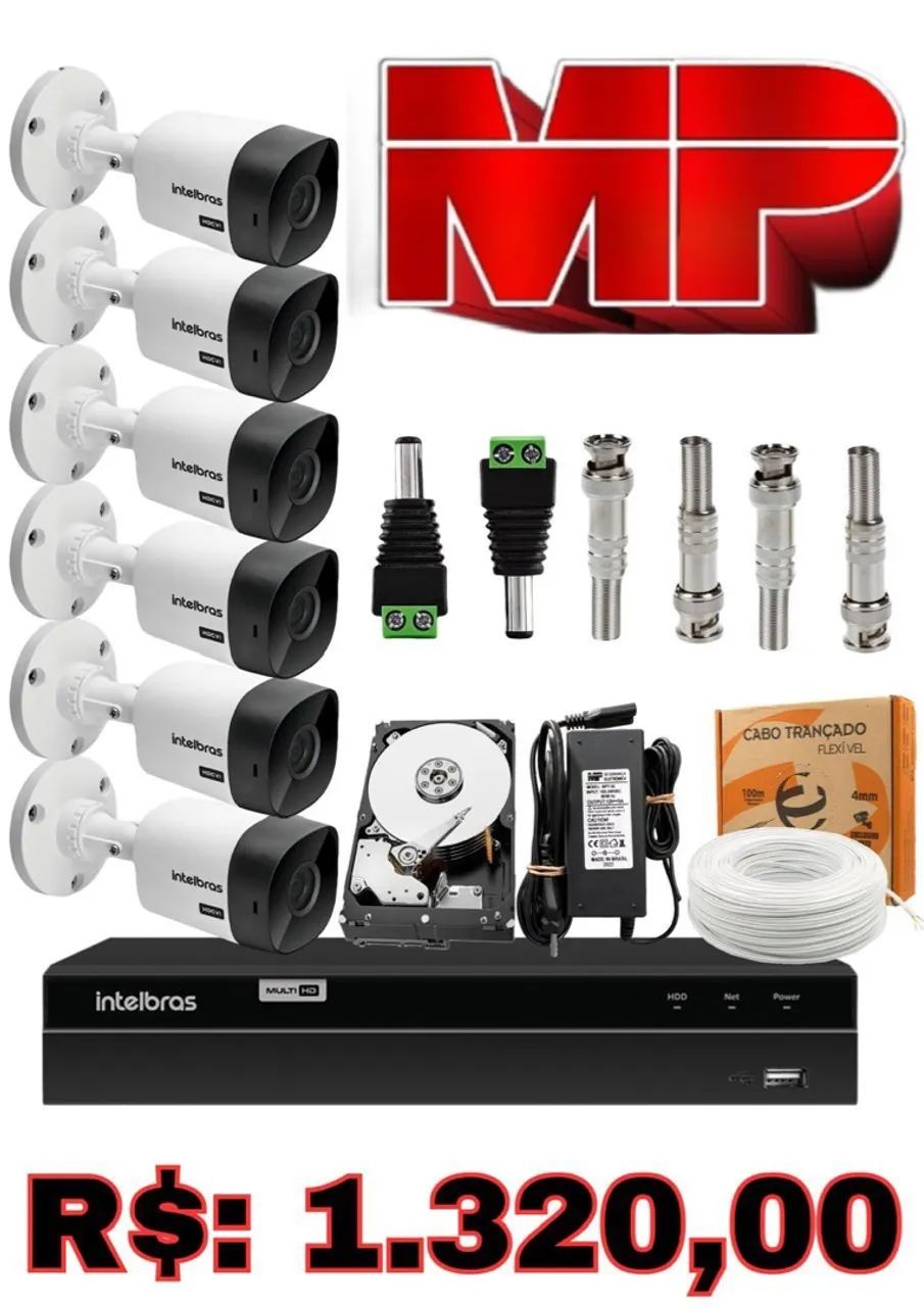 Kit Câmeras de Segurança Intelbras Completo