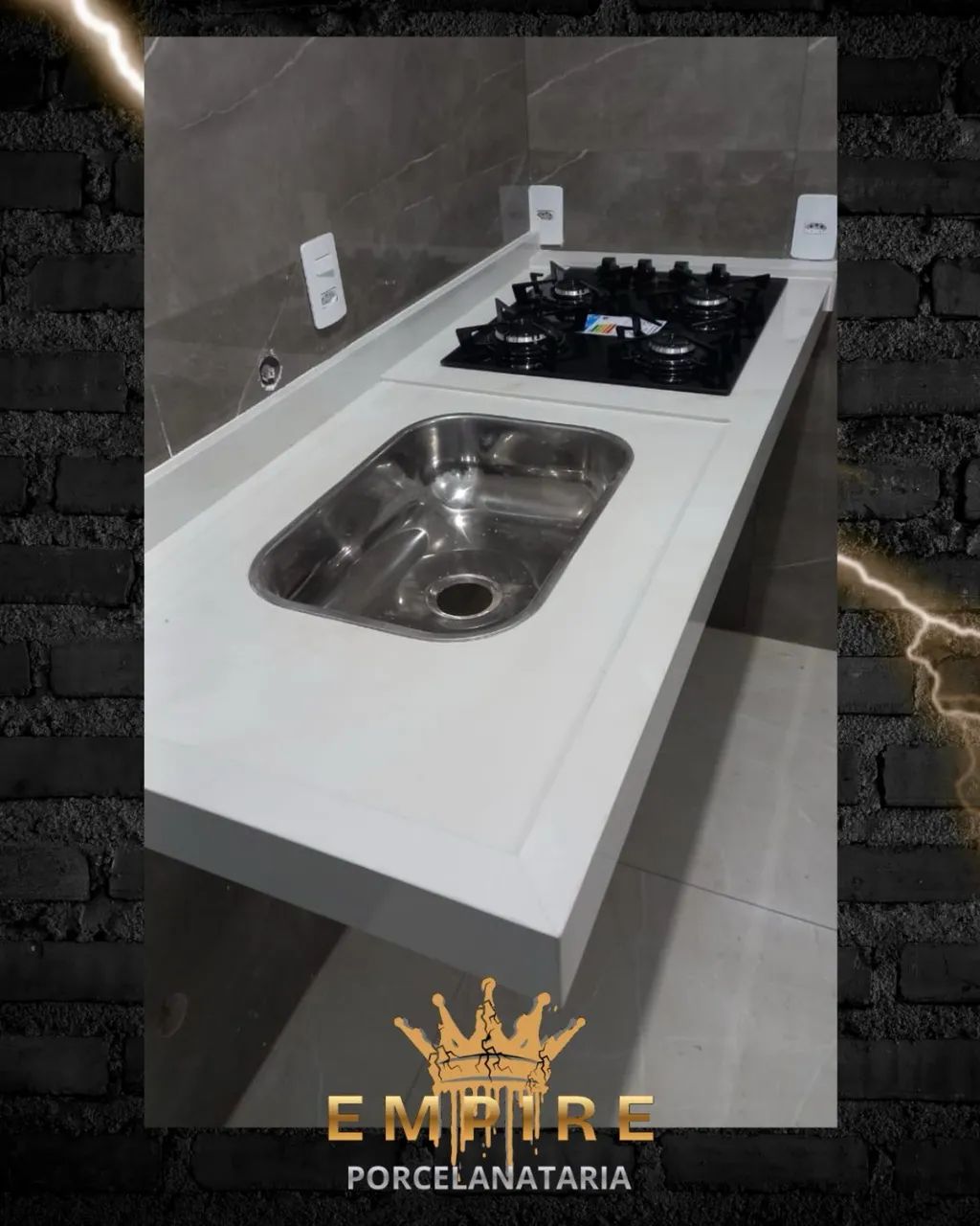 Pia em porcelanato premiu, 1.50x60 - Foto 2