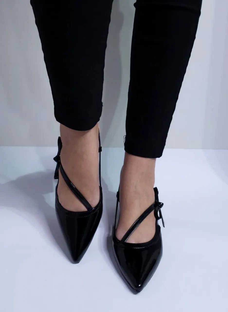 Scarpin Slingback Ônix - Frete Grátis Sorocaba e Votorantim  - Foto 2