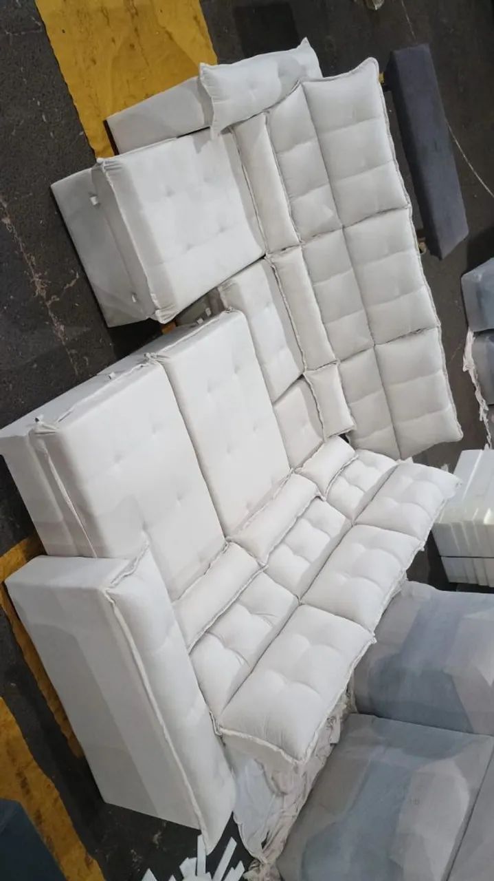 Sofá de canto modular cinza moderno64341726690434121