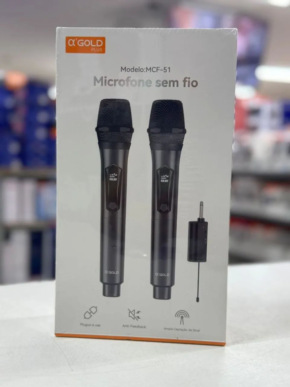 Kit 2 microfone sem fio Agold MCF-51 novo