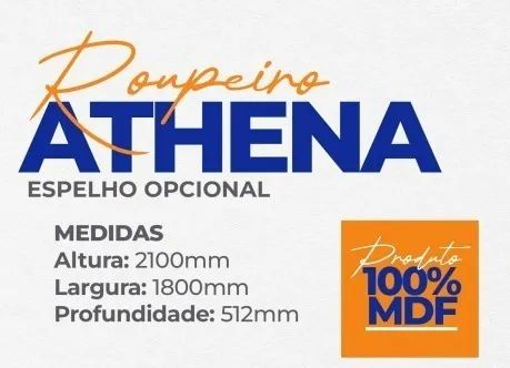 Guarda Roupa Athena - 100% MDF - Foto 5