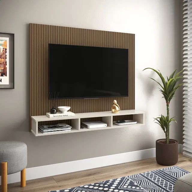 Painel Para TVs até 50 polegadas várias cores Pintura 3D Ripado NOVO