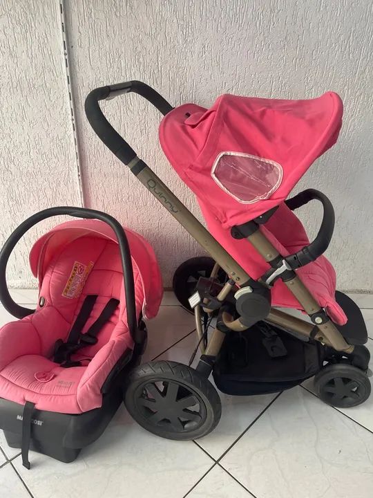 Carrinho + bebê conforto + base , deita frente e costas quinnny buzz  - Foto 2