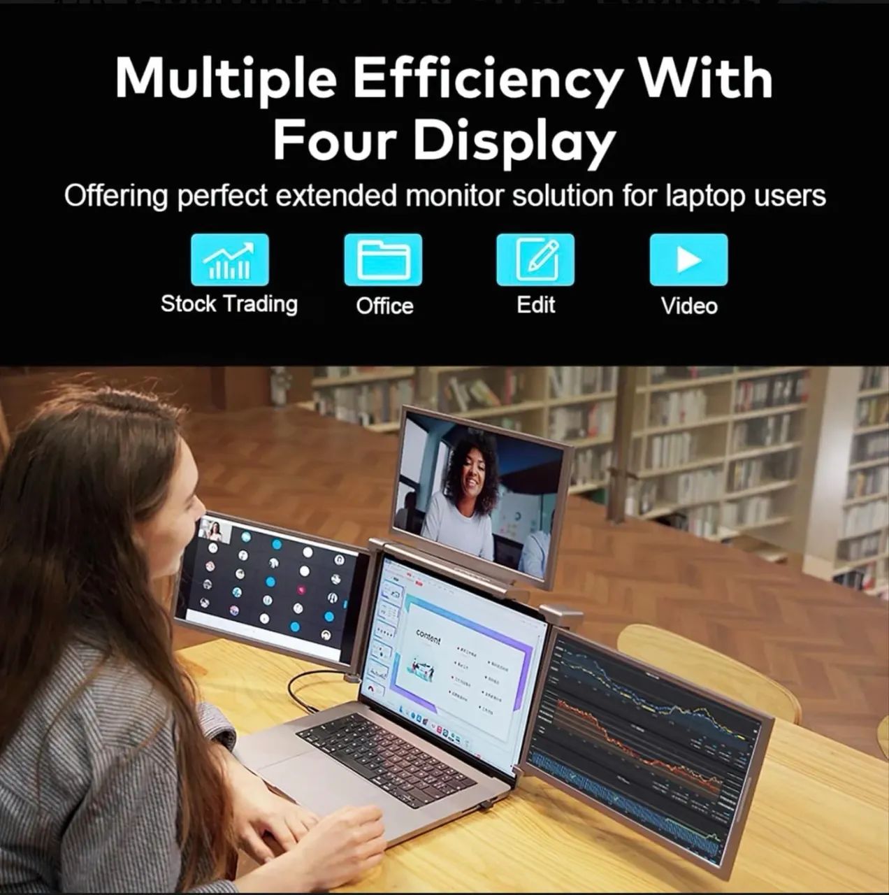 Monitor Portátil Fopo 2025 Quad Monitor Portátil 14'' - Foto 5