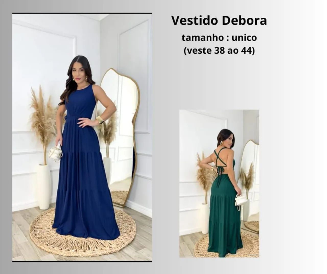 Vestido longo bege com mangas - tamanho único - Foto 5