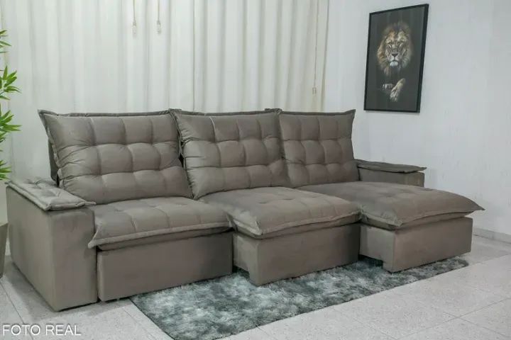 Chame para agendar sua entrega! Mod Sofá Retrátil e Reclinável 3.20cm COD 312  - Foto 2