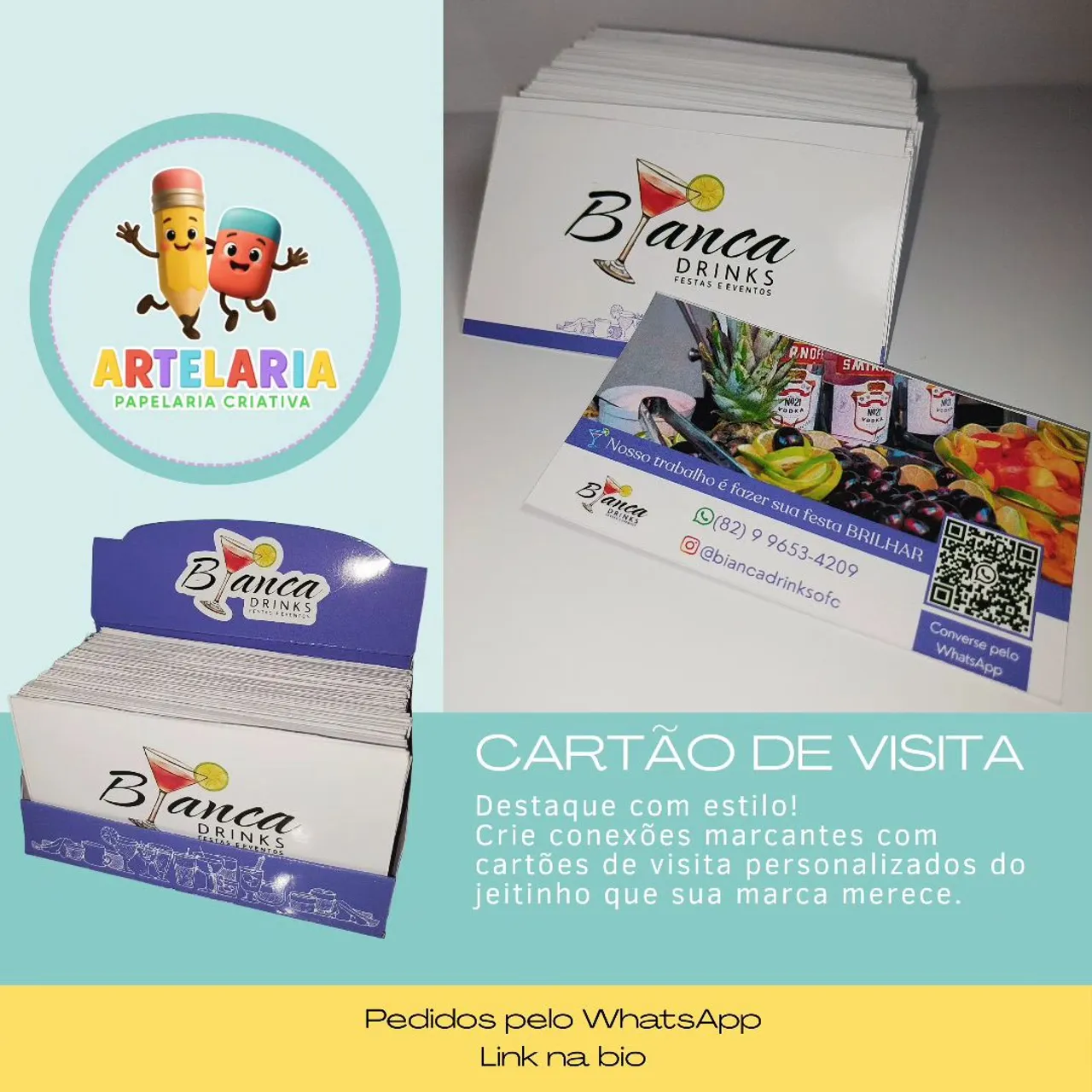 Cartões de Visita Personalizados / @artelaria_papelariacriativa