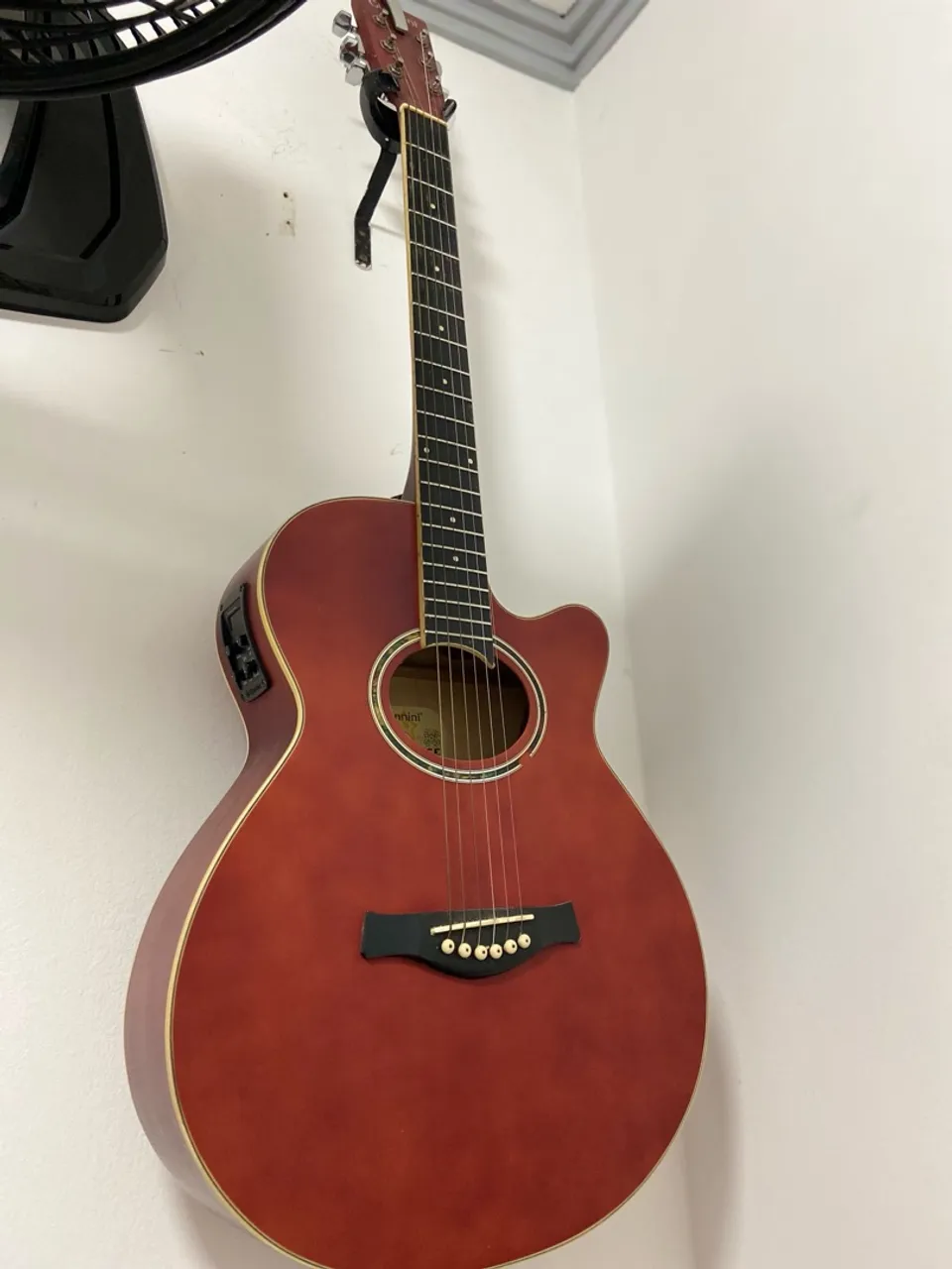 Violão Acústico Elétrico Vermelho - com Capa e acessórios