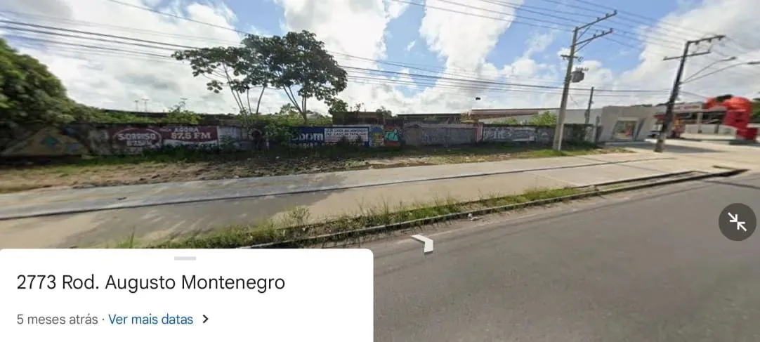 VENDO TERRENO DE 5.500 M2 EM PLENA AUGUSTO MONTENEGRO
