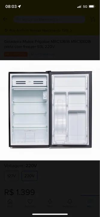 Geladeira Midea Frigobar 110 Litros - Nova na Caixa com NF - Foto 5