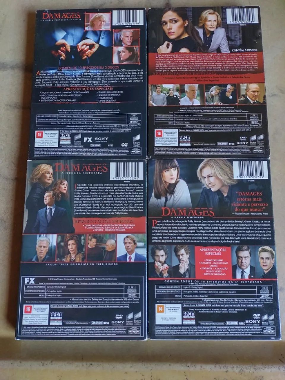 Damages A Série 4 Temporadas Box 12 Dvds - Foto 2