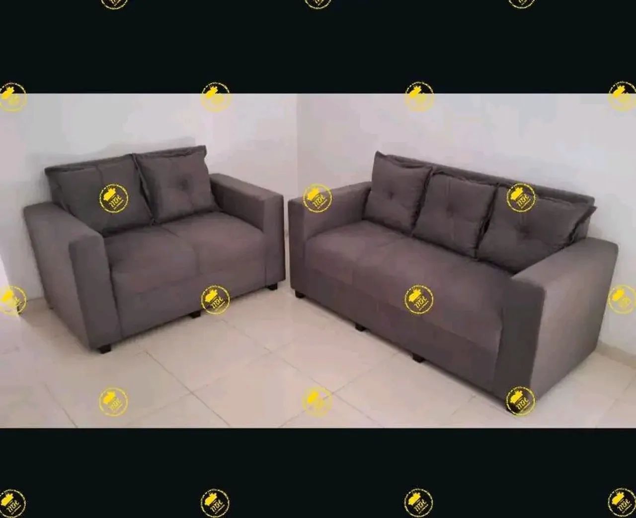 Conjunto de Sofá 3 e 2 Lugares Marrom65171907356163122