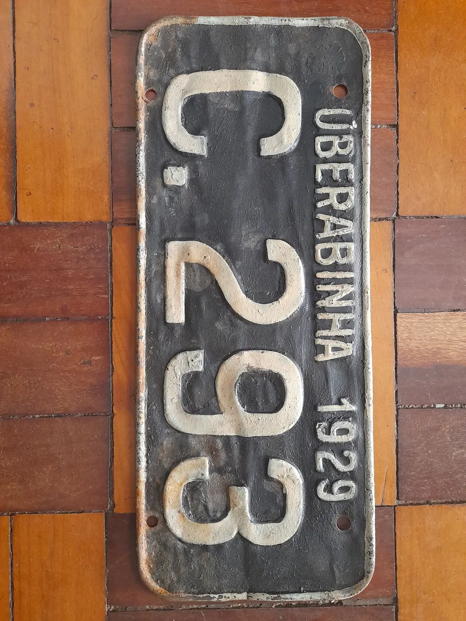 Placa Rara de Carro da Década de 1920 - Uberabinha (Uberlândia)