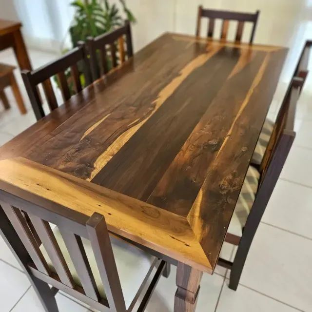 Mesa De Jantar Retangular Demolição Canela 170x90cm 6 Lugares64840826152193124