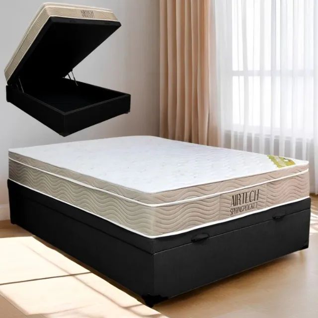 Colchão Casal Airtech  + Base Box Baú   Pronta Entrega!! - Foto 3