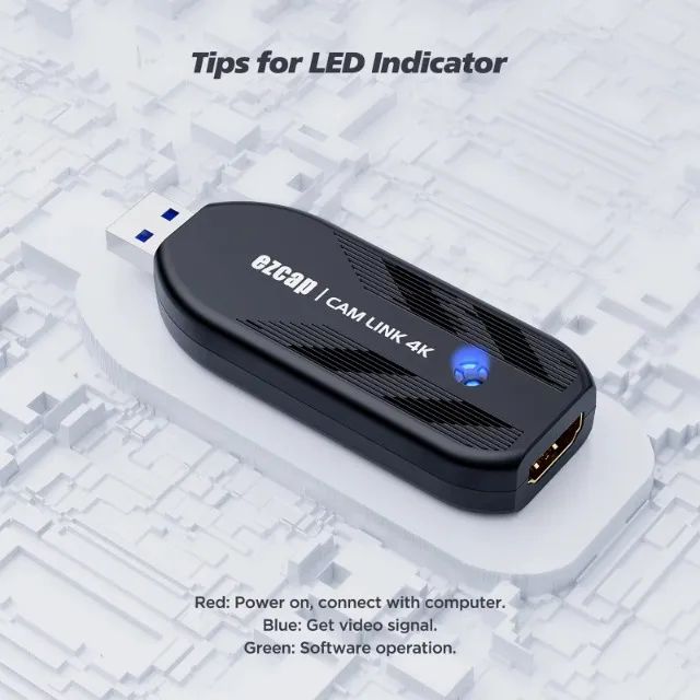 Placa de Captura Ezcap Cam Link 4K Real USB HDMI
