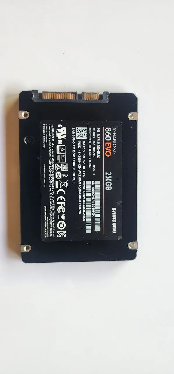 SSD Samsung 860 EVO 250GB | V-NAND | SATA III | 2,5 polegadas441992509024512003