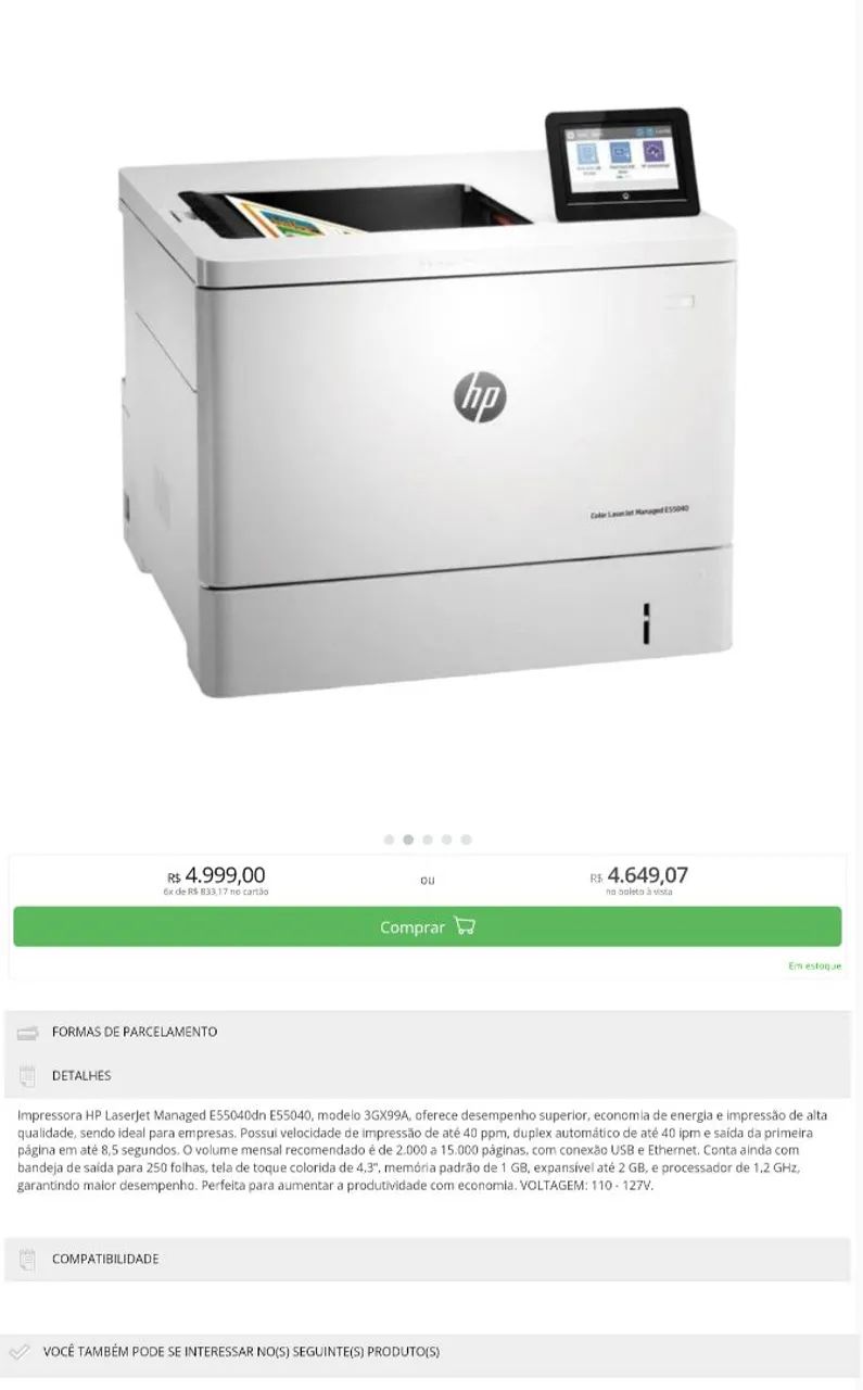 Impressora HP  multifuncional 