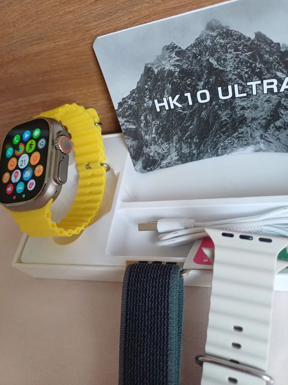 Relógio inteligente HK 10 ultra prata ou preto  - Foto 5