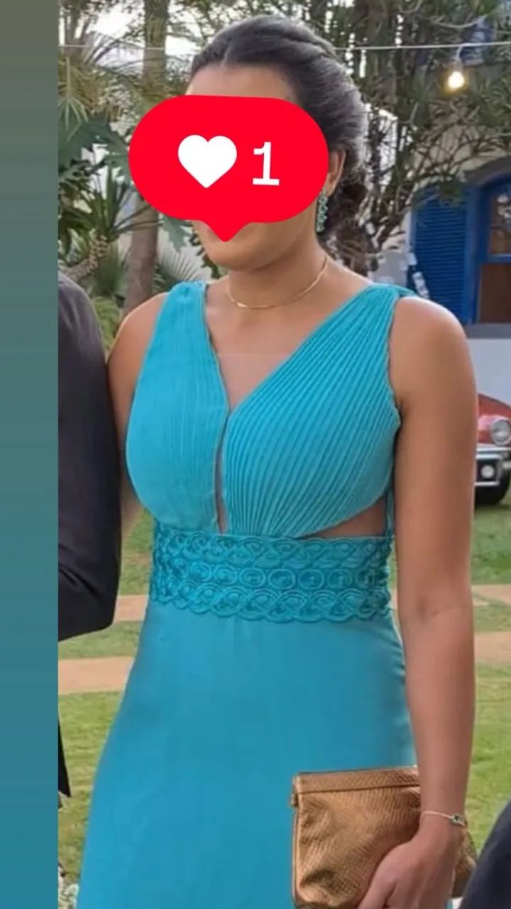 Lindíssimo e elegante vestido cor verde tiffany. - Foto 2