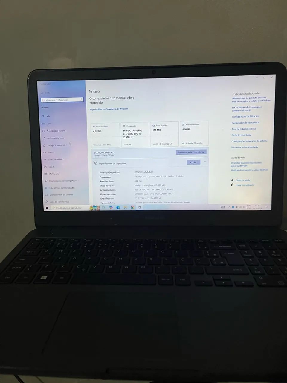 Notebook samsung i3 sétima geração, 4gb de ram  bateria boa  - Foto 4