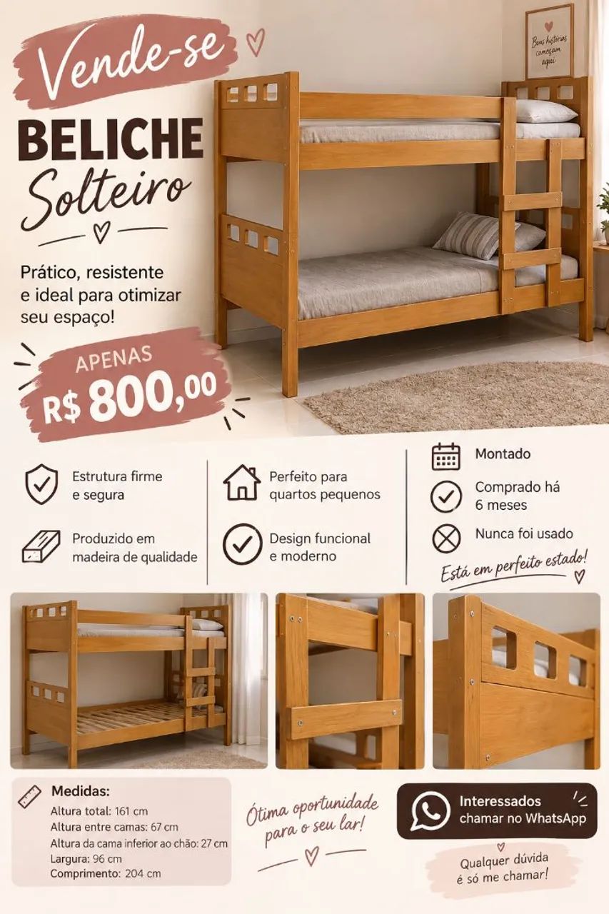 Beliche de solteiro 