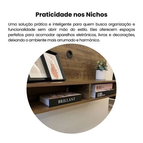 Painel Flash para TV até 42 Polegadas com Nicho - Artely - Pinho<br> - Foto 4