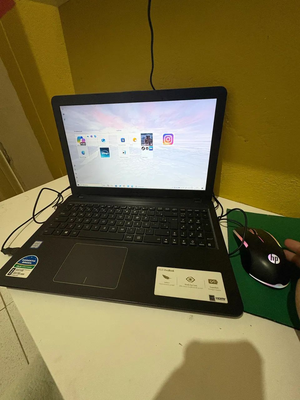 Notebook core i3 Windows 10 pro model: X543U cel 4gb 256gb preto - Foto 4