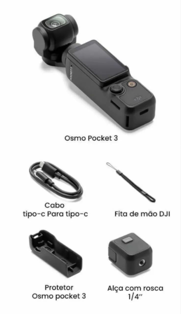DJI Osmo Pocket 3 completo: capa protetora, kit 8 lentes ND/Mist