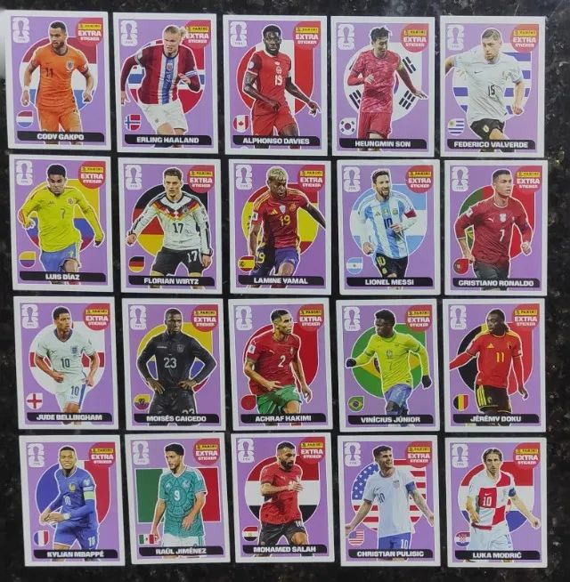 Figurinhas Legends Copa 2026 - Bordo - Bronze - Prata - Ouro