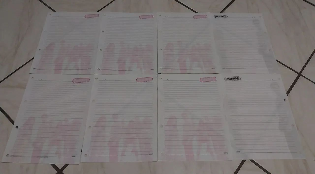 Folhas se fichário 
