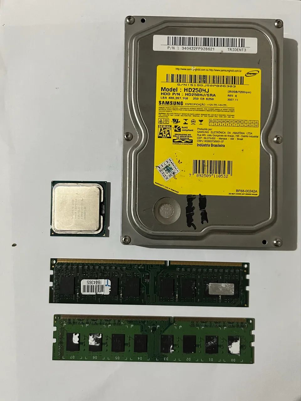 KIT memória RAM DDR3 Processador e HD