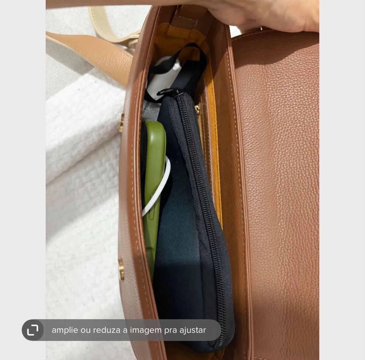 bolsa de couro marrom escudero nova - Foto 2