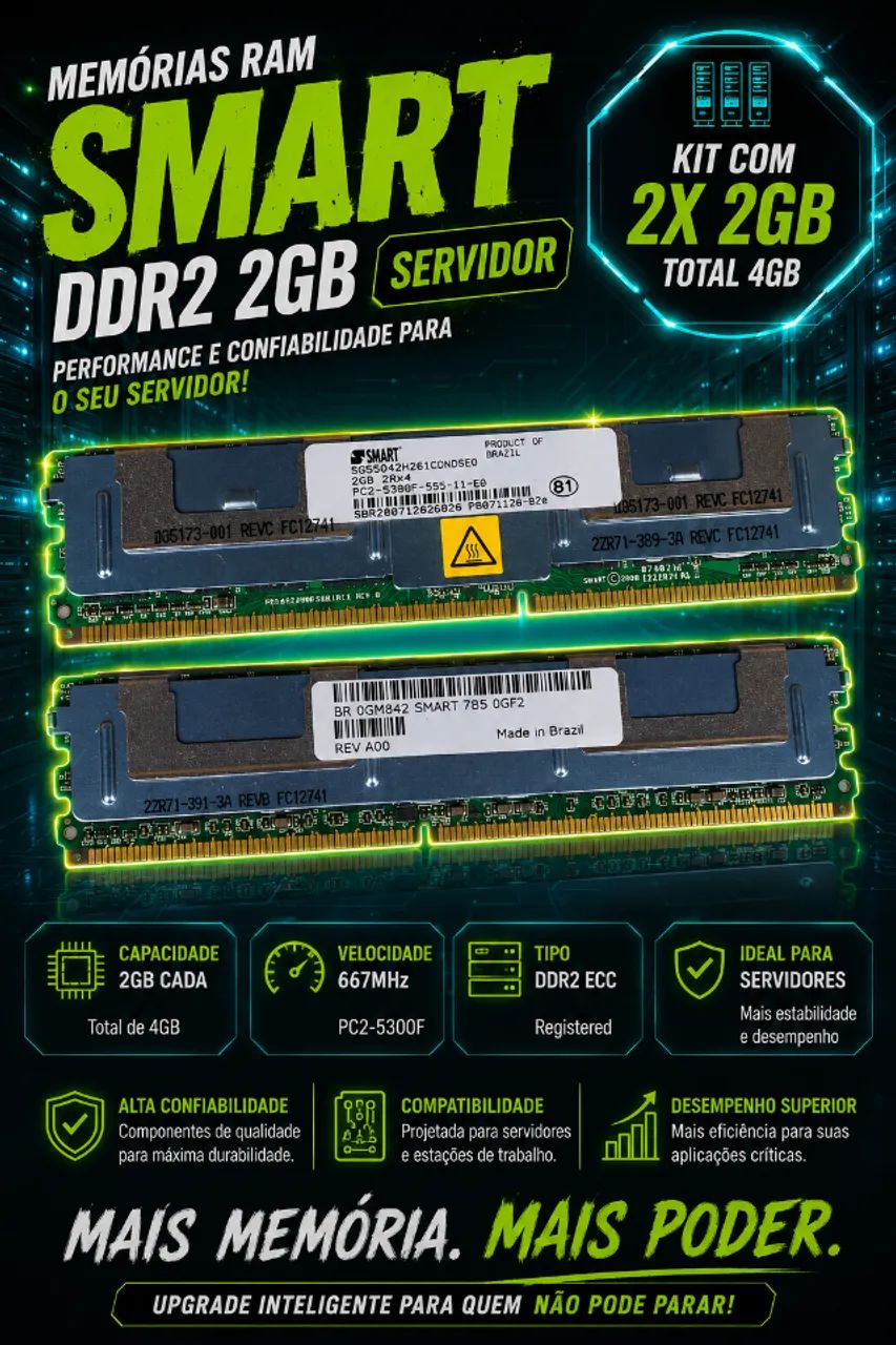Memória Ram Servidores (02X2GB)