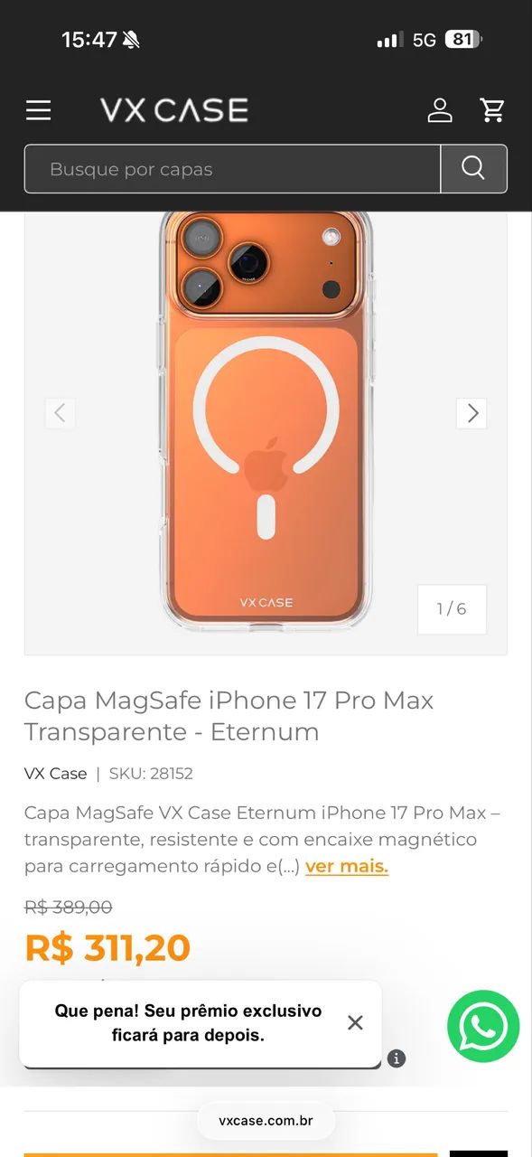 Case VX 17 pro max transparente 